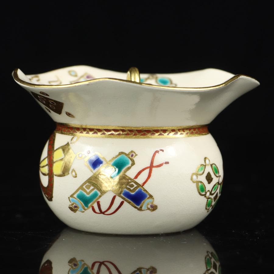 Y3030-2 茶道具 宮川香林 宝尽 袋形薄器 共箱　　GGG