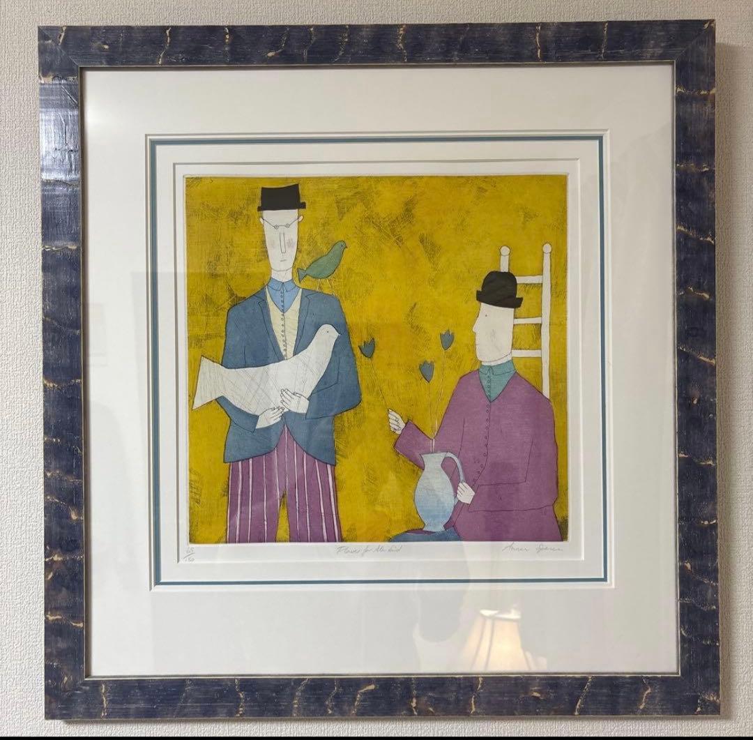 アノラスペンス《Flower for the Bird》1997年　リトグラフ