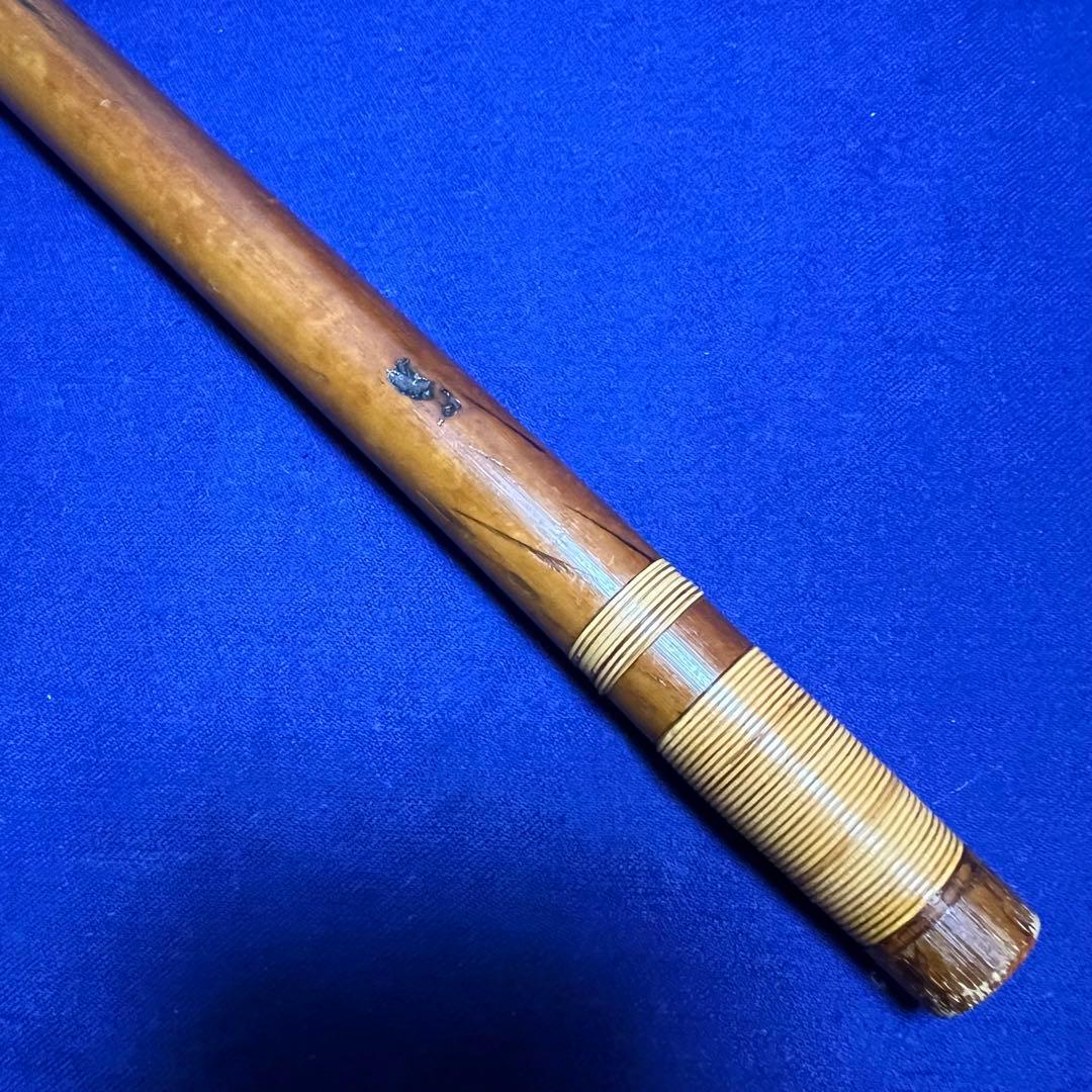 年末大特価　本煤竹（女竹）篠笛 笛師山田藍山 8本調子 唄用（ドレミ調）天地籐巻