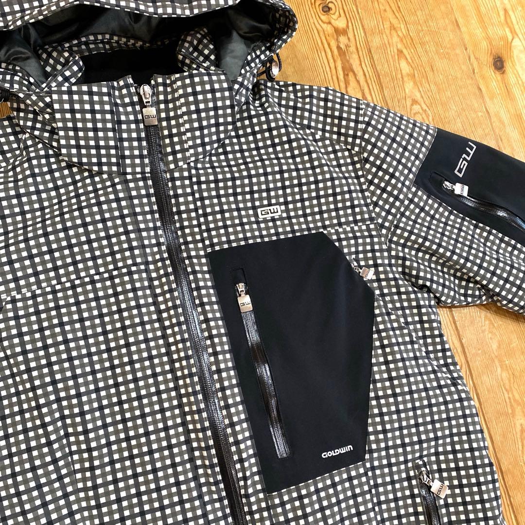 ❤️GOLDWIN❤️ゴールドウイン❤️スキーウェア❤️白黒チェック柄❤️L❤️美品❤️