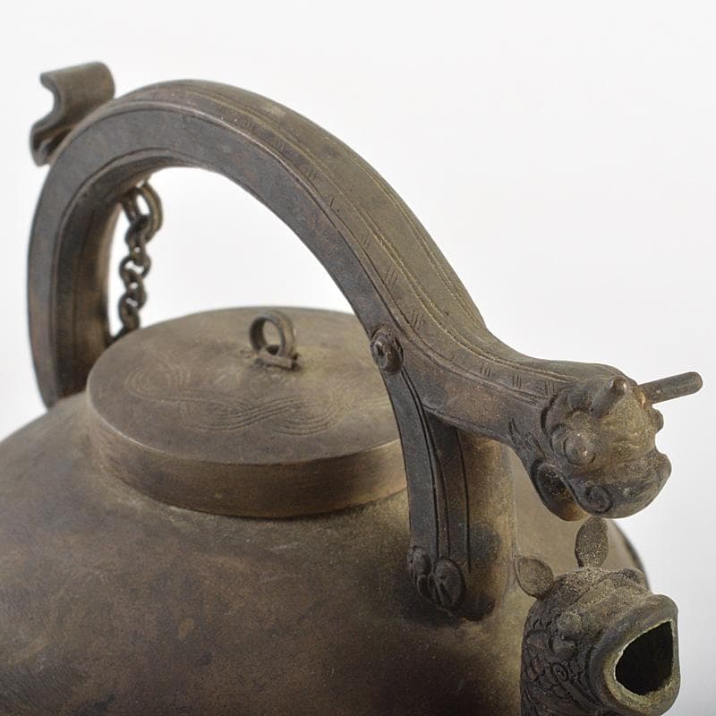 中国　古銅青銅　饕餮文　水注　水滴　M　R7365