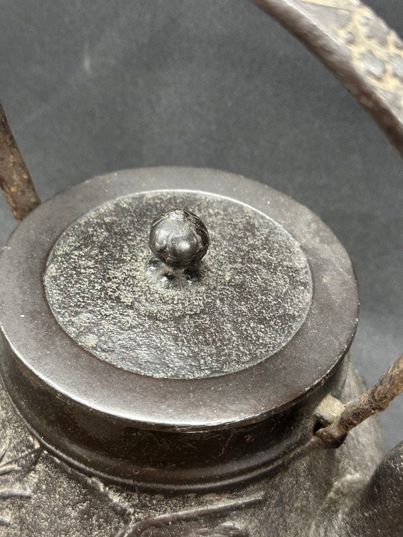 【経年品】南部鉄器　天祐堂　鉄瓶　急須　鳥