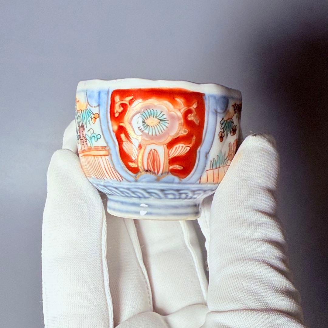 色絵花鳥図猪口10客　色絵鳳凰図向付5客