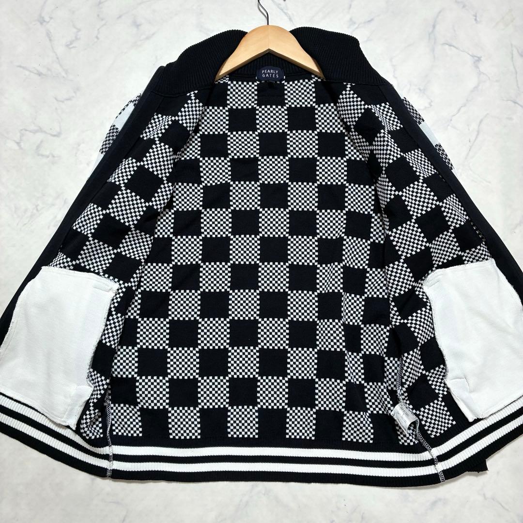 PEARLY GATES ドライバーズニット ジャケット チェック柄 L 白