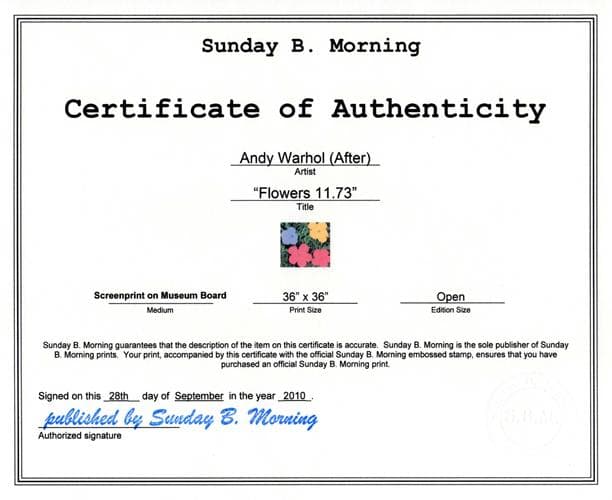 Sunday B Morning フラワーズ（ウォーホル）ポスター