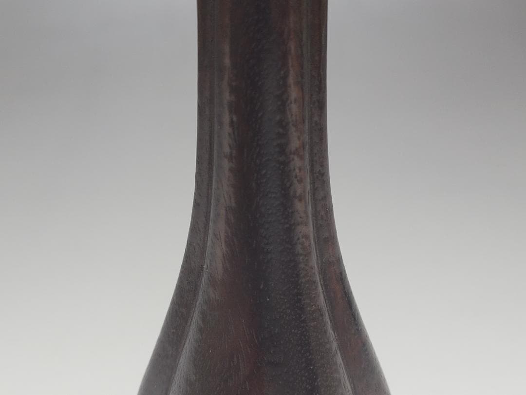 紫 檀造 一輪挿し 花瓶 明清時代 高さ約12cm