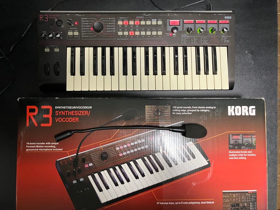 KORG R3 シンセサイザー ボコーダー 純正ACアダプター・マイク付