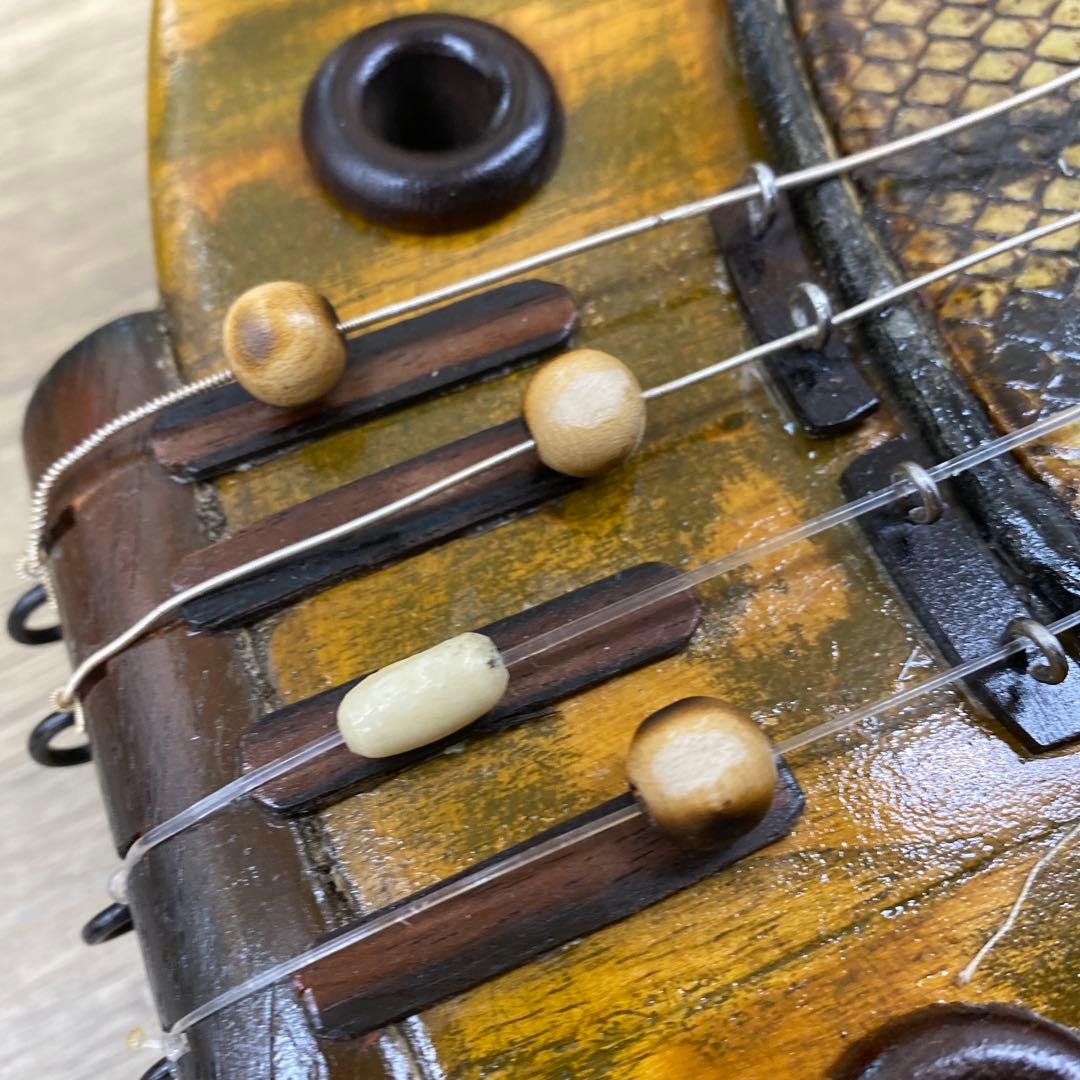 中国美術　木製　四弦秦琴　袋付　106㎝　東な7-1208