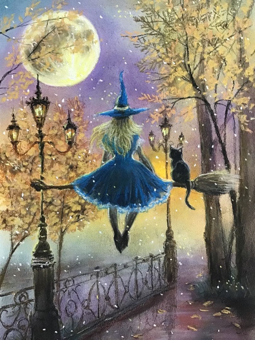 赤ずきんちゃん　ハンドメイドパステル画　絵画アート原画