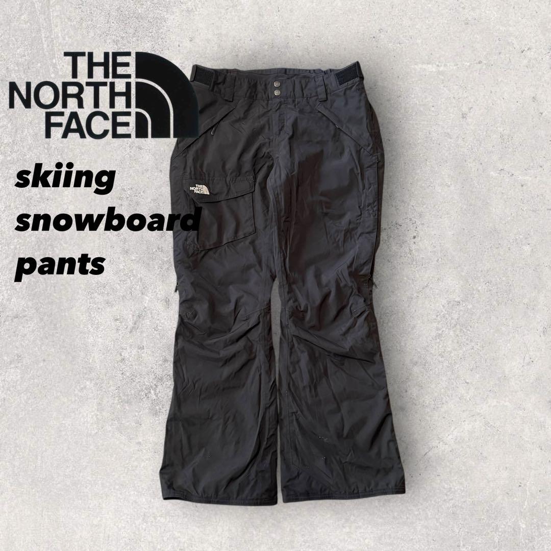 【ザ・ノースフェイス】スキー　スノボーパンツ　L 黒　ハイベント　刺繍ロゴ k