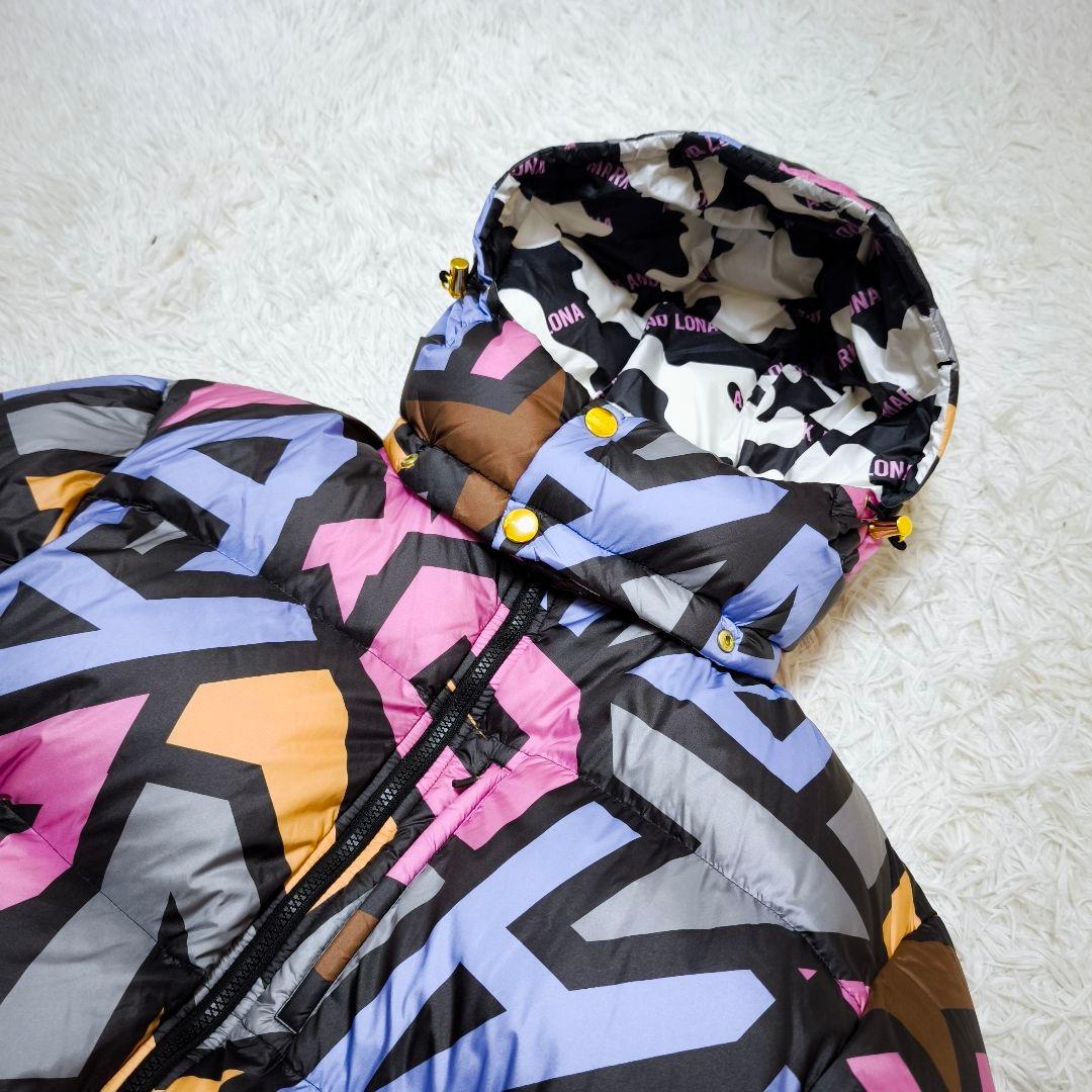 美品マークアンドロナ MARK&LONA総柄 リバーシブル ダウンジャケット48