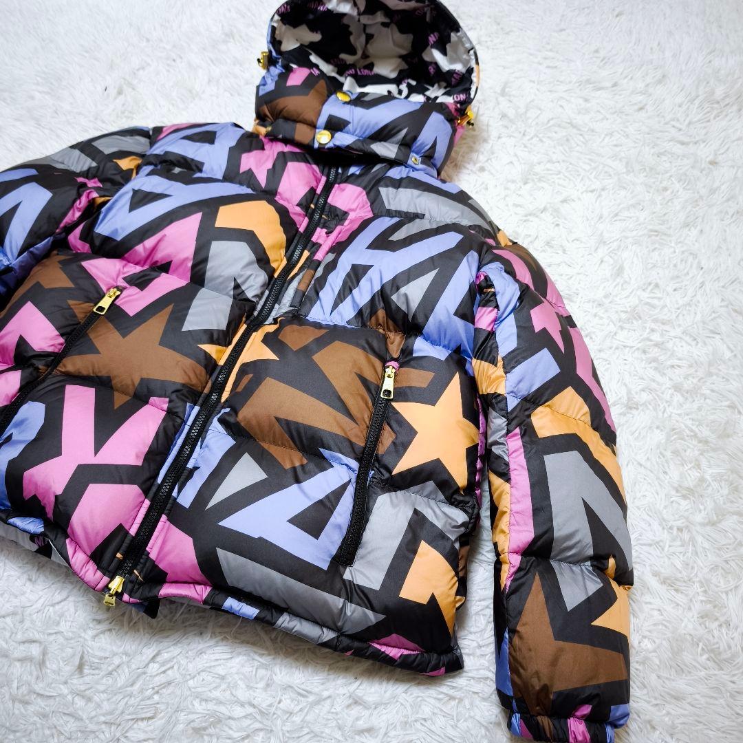 美品マークアンドロナ MARK&LONA総柄 リバーシブル ダウンジャケット48
