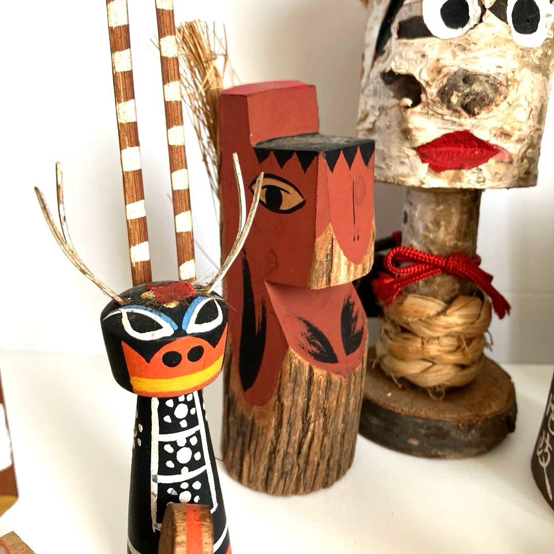 鬼こけし 妖怪 大津絵 鬼剣舞 魔除け鬼 鹿踊り 祭事 むくり こくり 怪異6点