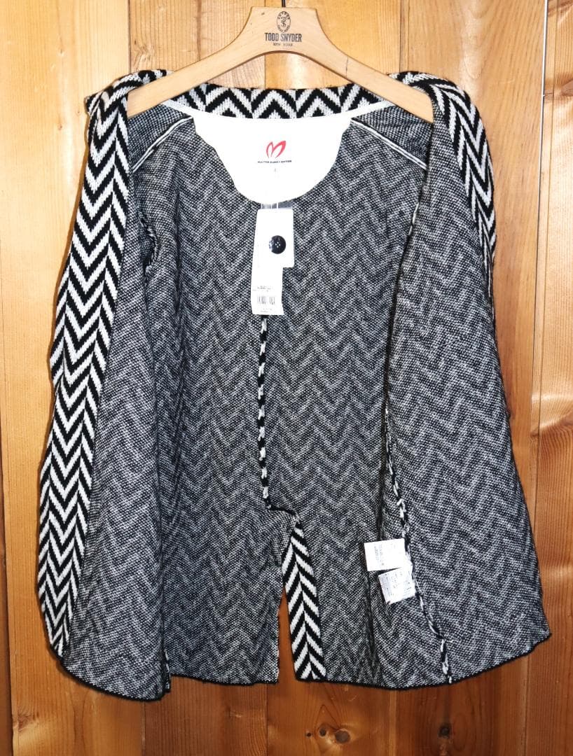 新品 マスターバニー ヘリンボーン ウールニット 2B ジャケット (4/M)Ⓗ