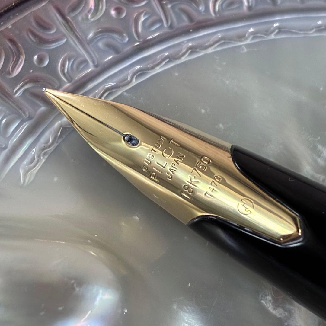 PILOT CUSTOM　万年筆 シルバーン　軸銀製　シルバー　ペン先K18 菊