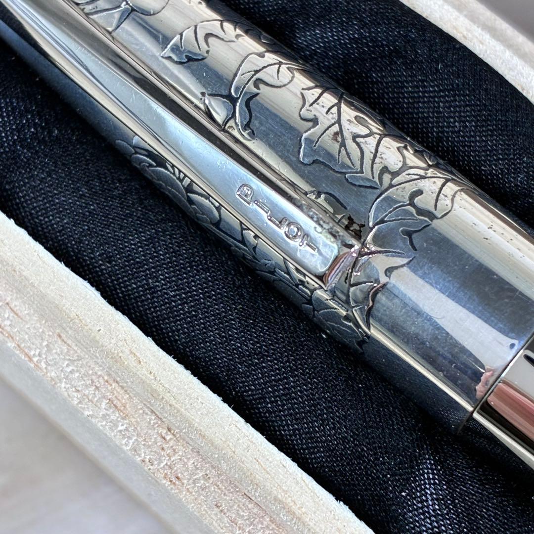 PILOT CUSTOM　万年筆 シルバーン　軸銀製　シルバー　ペン先K18 菊