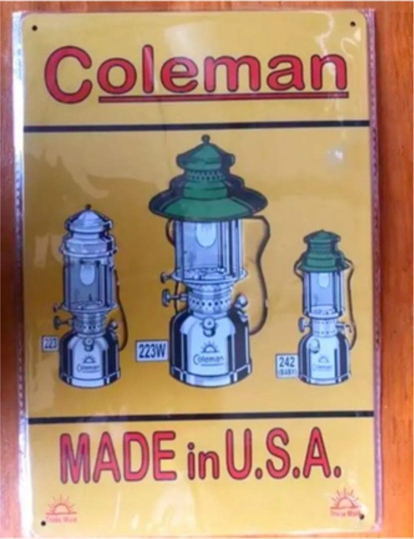 コールマン　ヴィンテージ風　ブリキ看板【8枚セット】7368320