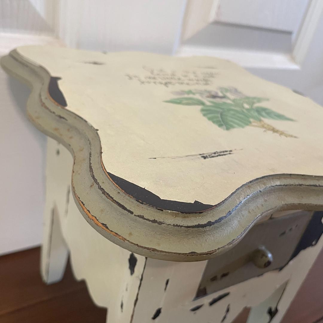 イギリスアンティーク 忘れな草 引き出し付小型テーブル 台