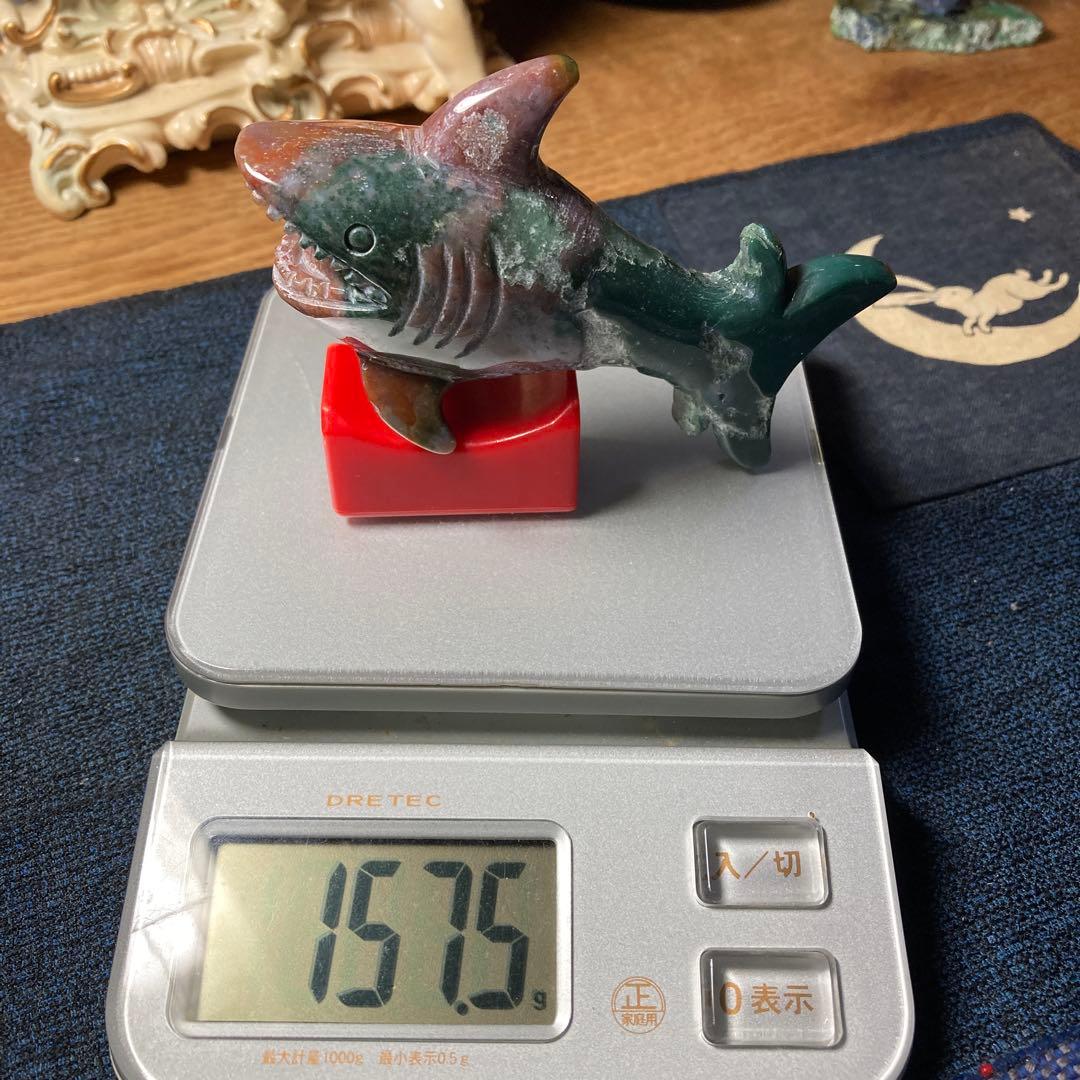 ♪(๑ᴖ◡ᴖ๑)♪海の暴れん坊、大理石のサメくん‼︎ のオブジェ