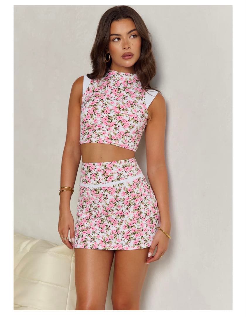 花柄 ミニスカート（インパンツ付き）