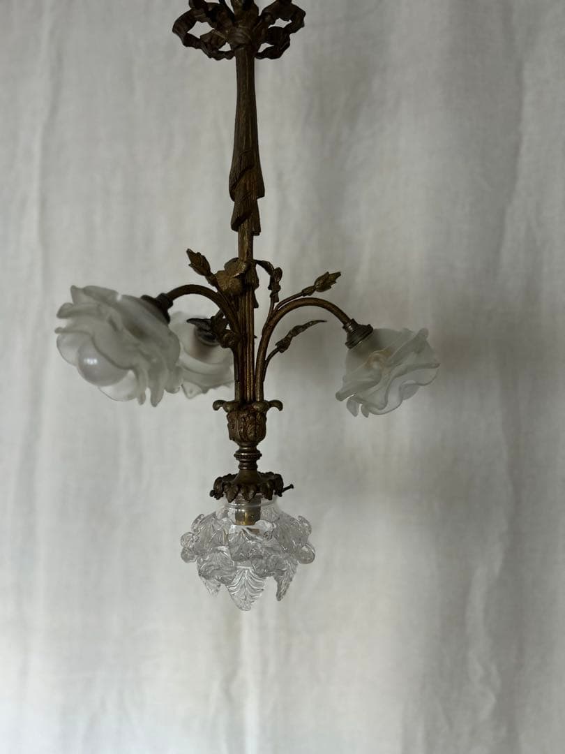 フランスアンティーク ローズリボンランプ