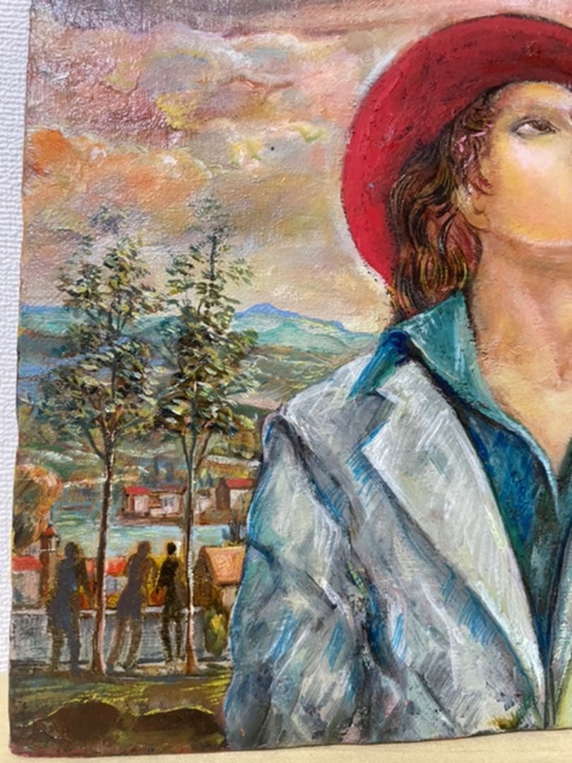 津田周平 油彩 カンヴァス F4 原画 真作保証 1点物