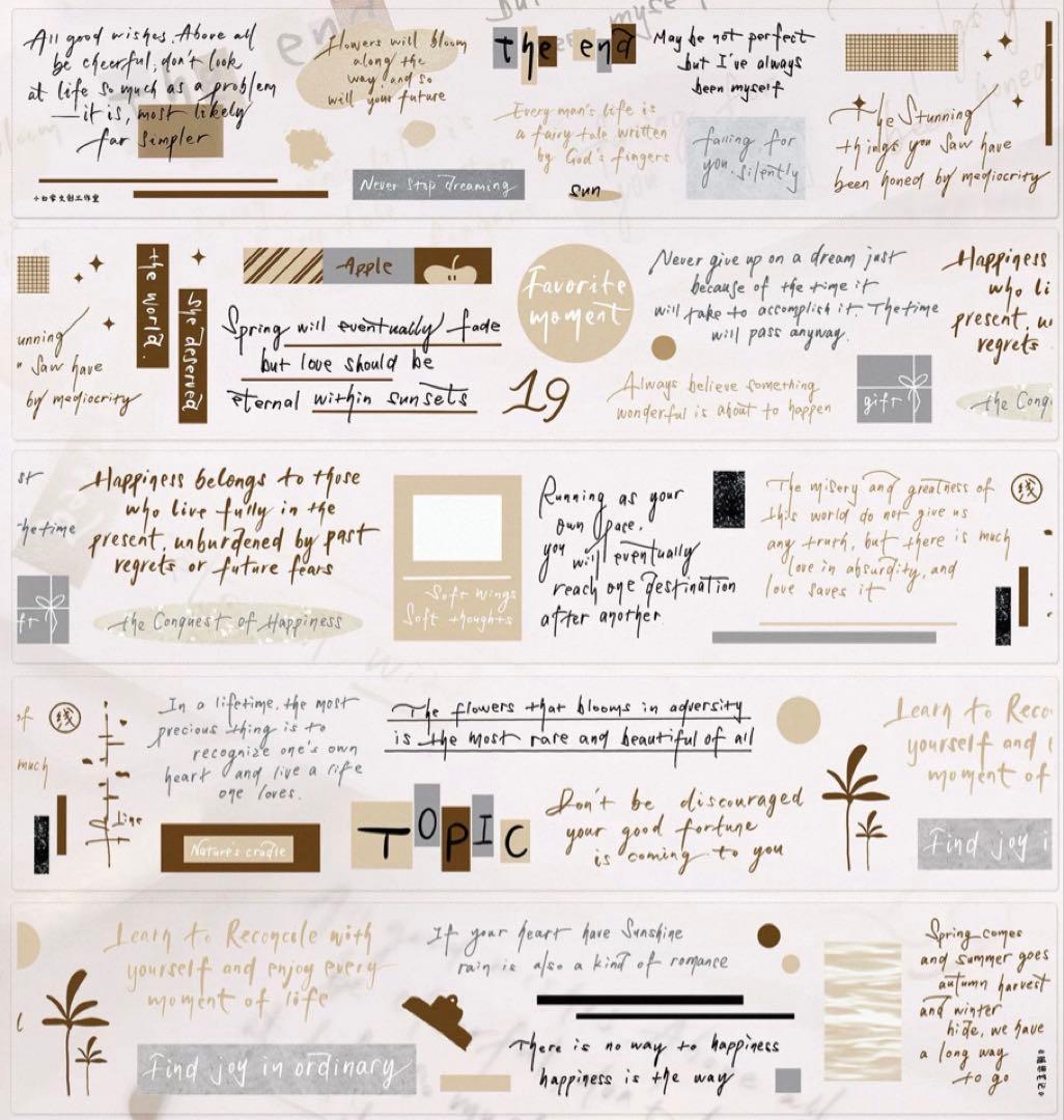 PET 随想笔记 ダイカット加工 4.5cm×6m 海外マスキングテープ　英字