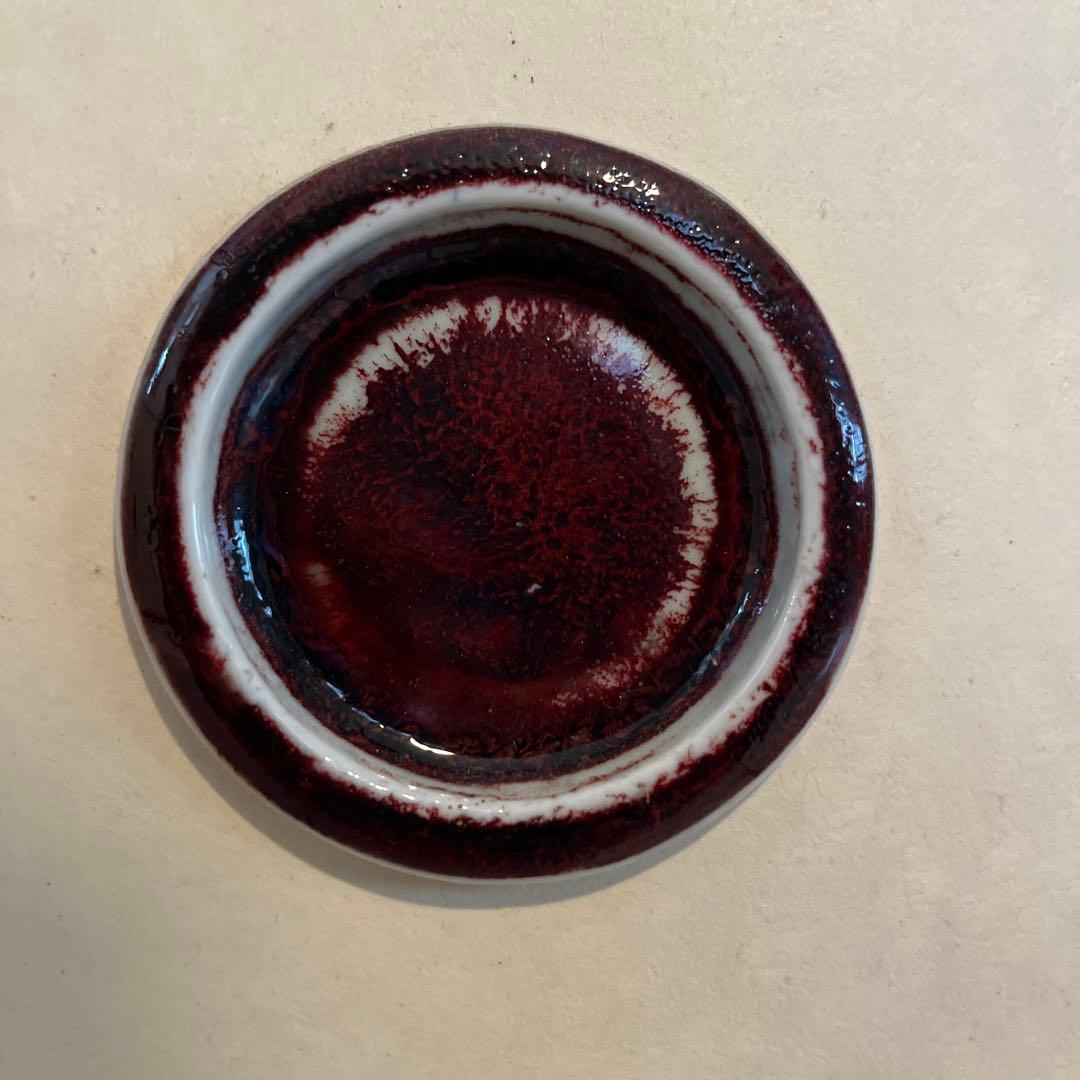 珍品　風炉先　茶道具　陶器　取手　辰砂　古染付　　 時代物　送料無料