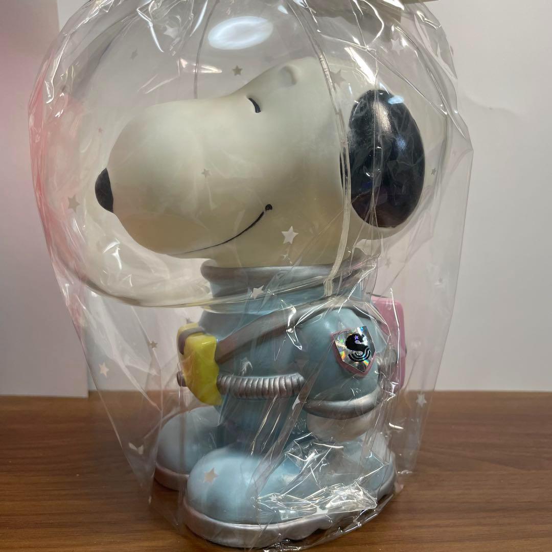 【未使用/廃盤】宇宙服スヌーピー ソフビ レトロ 貯金箱 箱付き