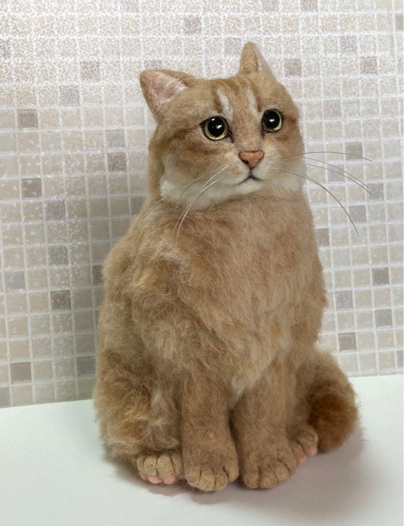 羊毛フェルト 猫 サンプルページ 茶トラ キジトラ クリーム色 ペットロス