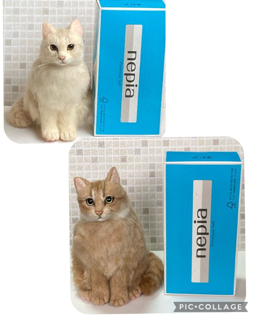 羊毛フェルト 猫 サンプルページ 茶トラ キジトラ クリーム色 ペットロス