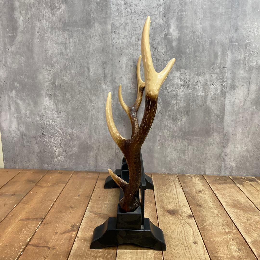 4階 【希少】鹿の角型 刀掛け 刀置き 二本掛け 飾り台 刀剣 武具 骨董