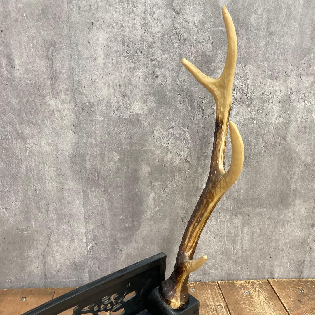 4階 【希少】鹿の角型 刀掛け 刀置き 二本掛け 飾り台 刀剣 武具 骨董