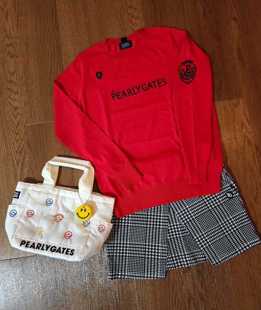 【新品未使用】PEARLY GATES 薄手セーター赤 サイズ0(S)