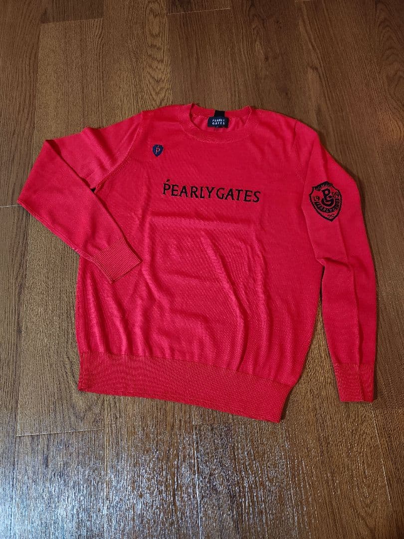 【新品未使用】PEARLY GATES 薄手セーター赤 サイズ0(S)