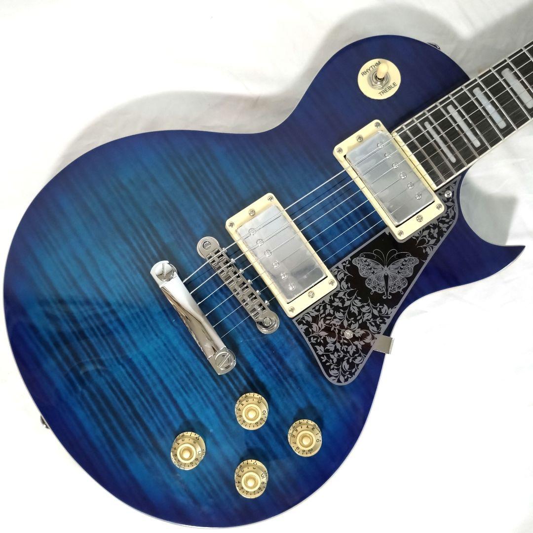 美品　Grote　LP Style　レスポールタイプ　シースルーブルー　トラ杢