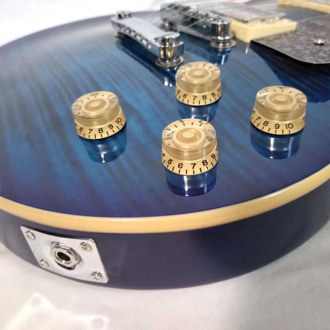 美品　Grote　LP Style　レスポールタイプ　シースルーブルー　トラ杢