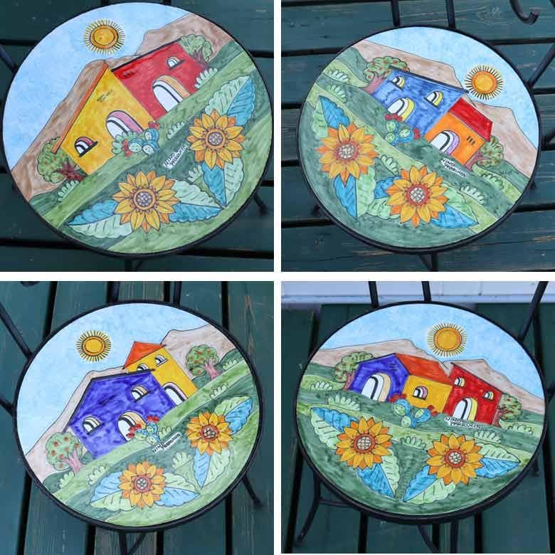 イタリア テーブルセット ガーデン 5点セット 90cm ニーノパルッカ