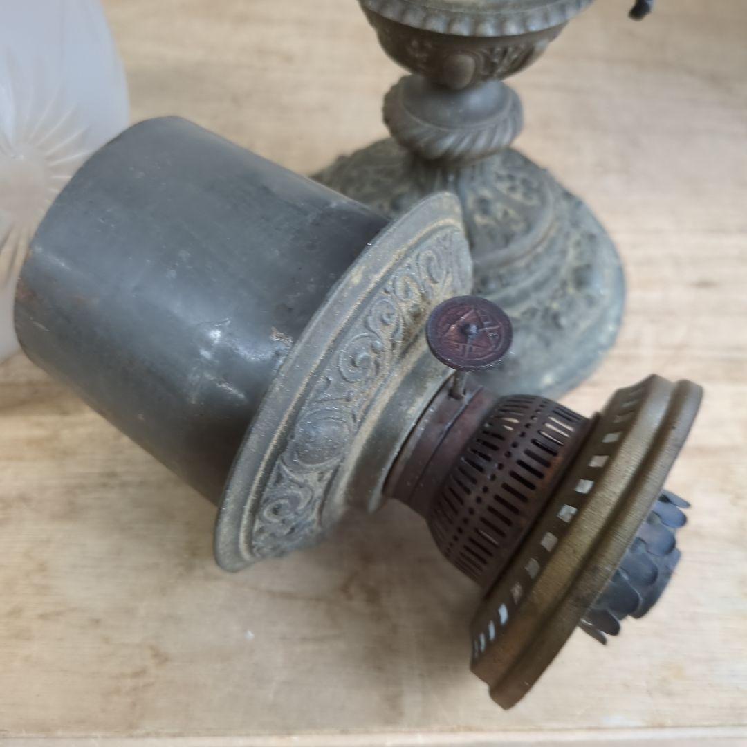 アンティーク　ランプ　ガラス　オブジェ　骨董　アルコールランプ　ディスプレイ　灯