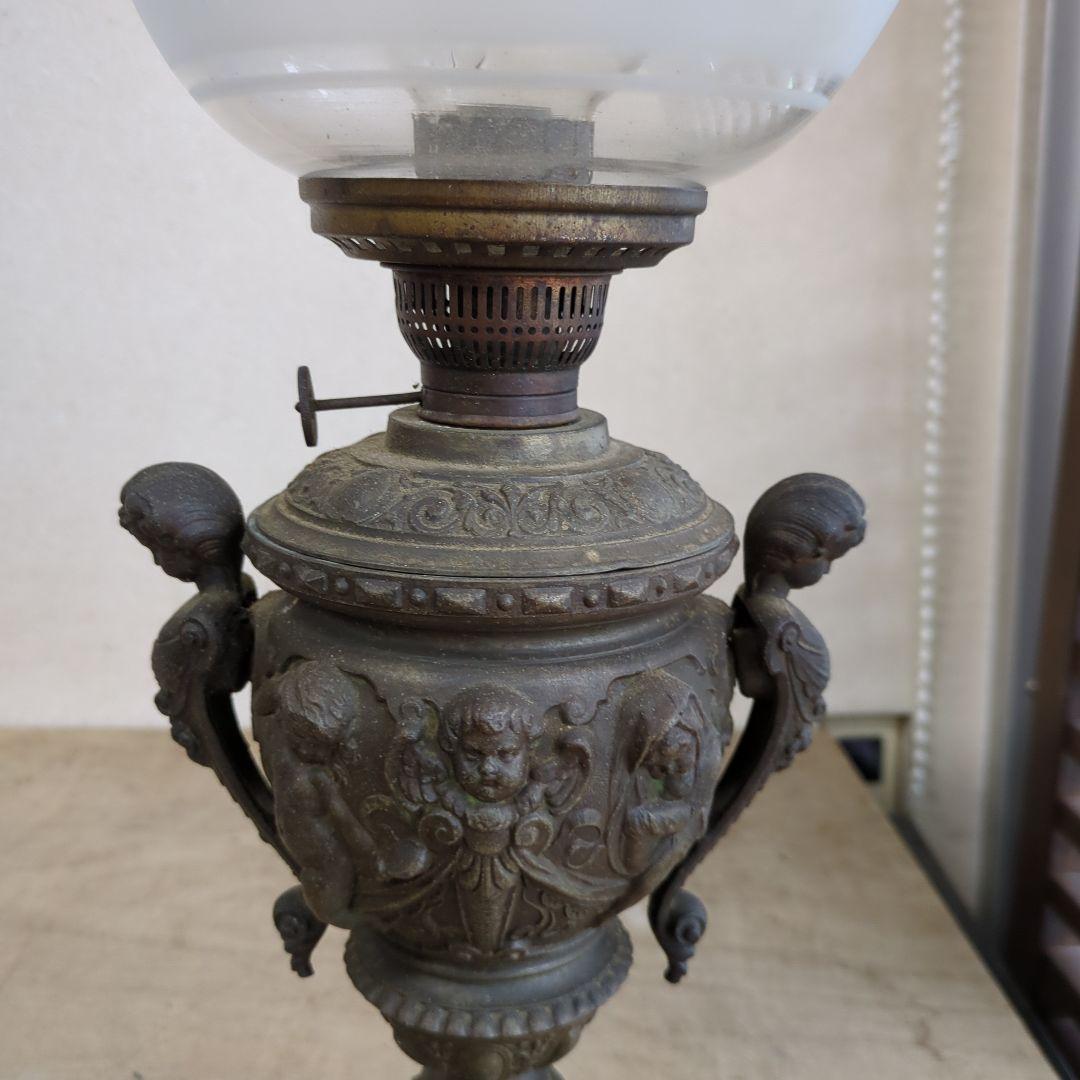 アンティーク　ランプ　ガラス　オブジェ　骨董　アルコールランプ　ディスプレイ　灯