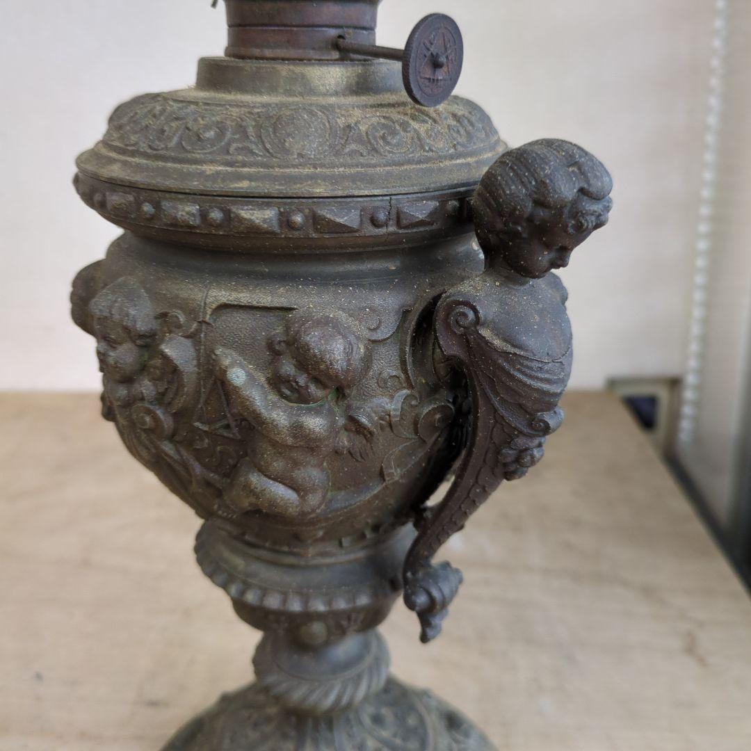 アンティーク　ランプ　ガラス　オブジェ　骨董　アルコールランプ　ディスプレイ　灯