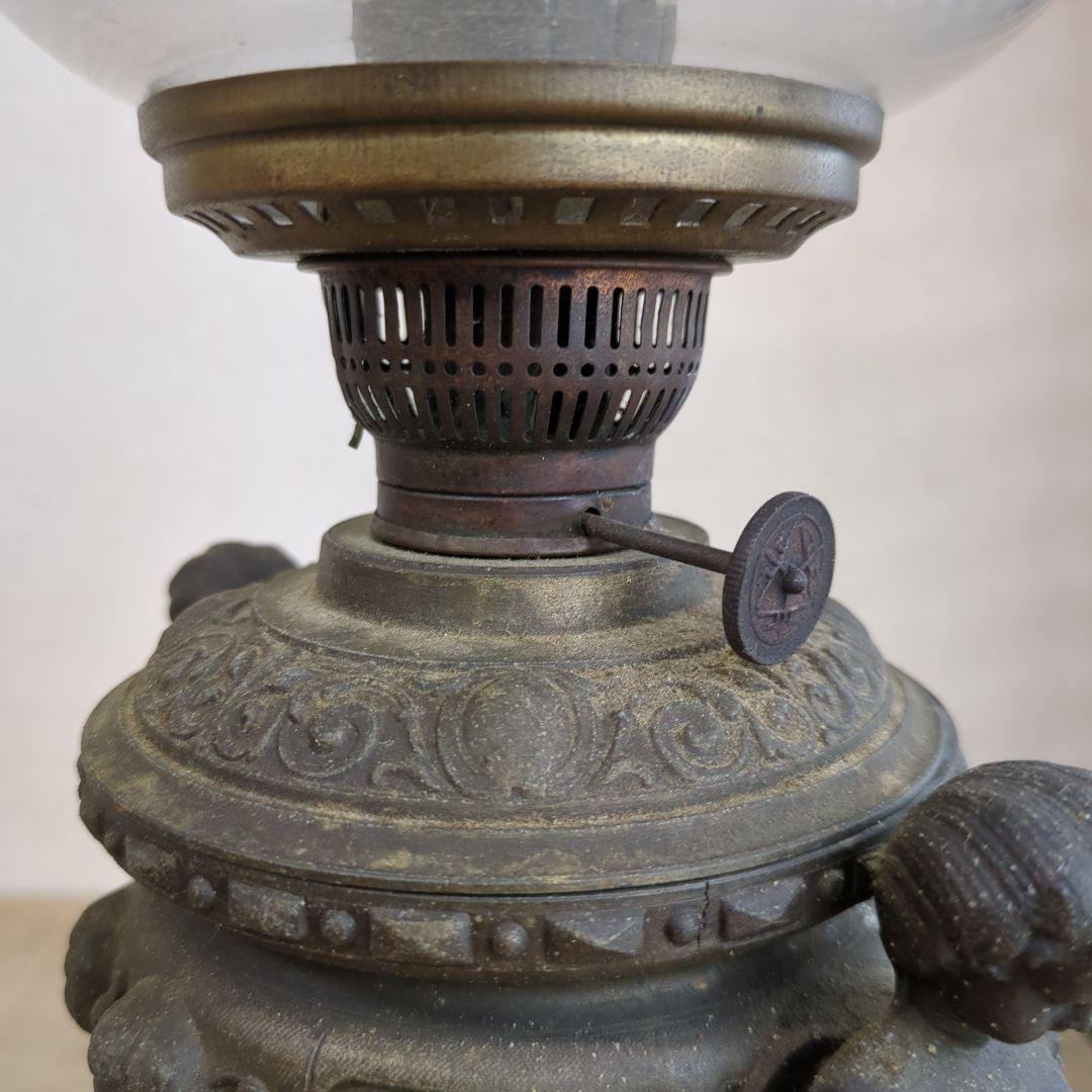 アンティーク　ランプ　ガラス　オブジェ　骨董　アルコールランプ　ディスプレイ　灯