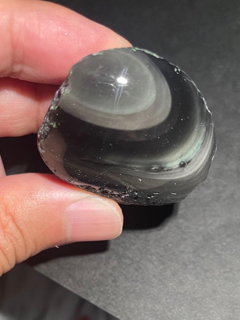 研磨品　十勝石玲瓏　特選6個セット　レインボーオブシディアン