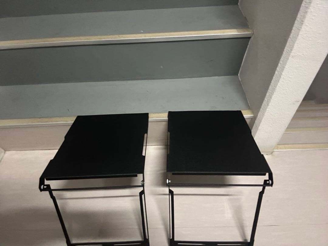 折りたたみ式黒テーブル2台セット