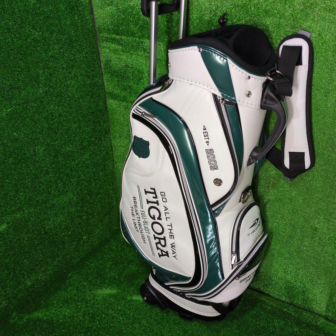 【超美品】TIGORA　キャスター付キャディバッグ　フードカバー付