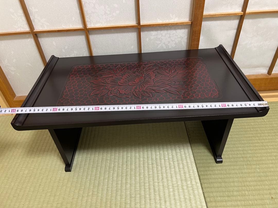 鎌倉彫花柄折りたたみ　レトロモダン昭和レトロ　花台写経台伝統工芸二月堂和風