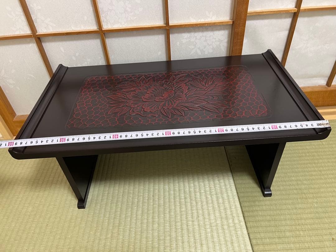 鎌倉彫花柄折りたたみ　レトロモダン昭和レトロ　花台写経台伝統工芸二月堂和風