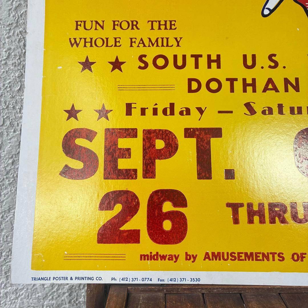 希少レアBIG！50's〜アメリカアンティーク　ピエロ道化師サーカス遊園地広告