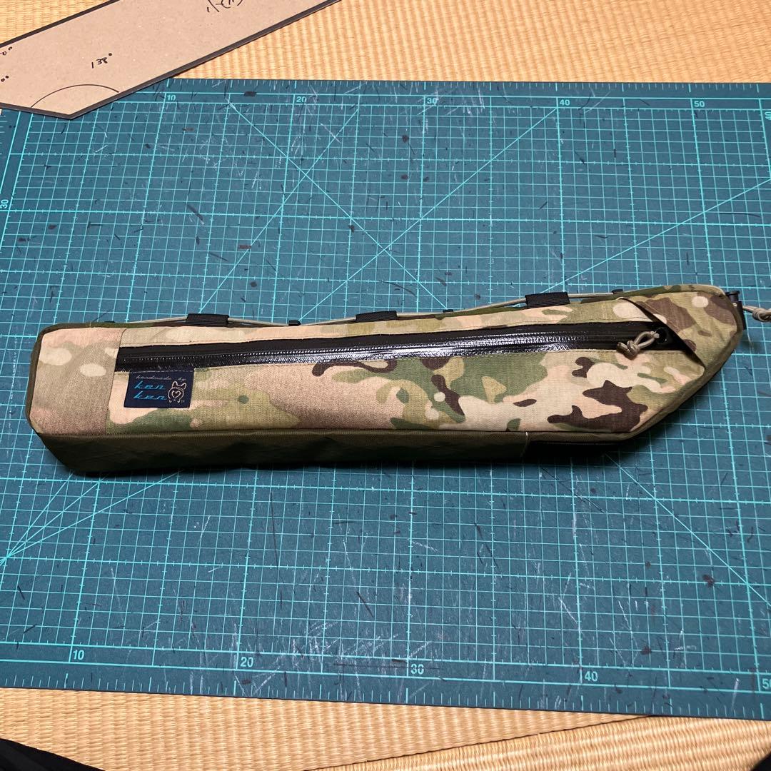 ハンドメイドフレームバッグ　X-PAC マルチカム/トロピック43cm