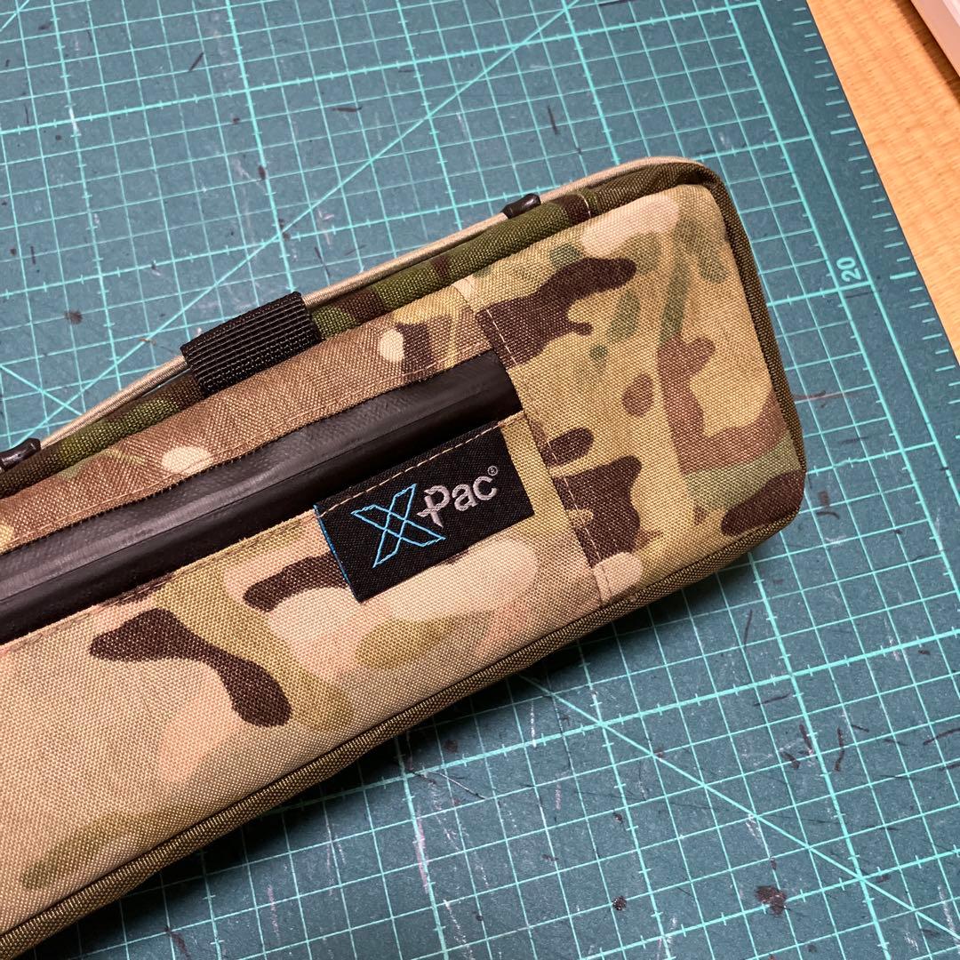 ハンドメイドフレームバッグ　X-PAC マルチカム/トロピック43cm